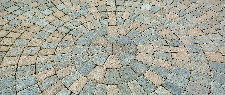 Concrete pavers used for an outdoor patio design in Des Moines, IA.