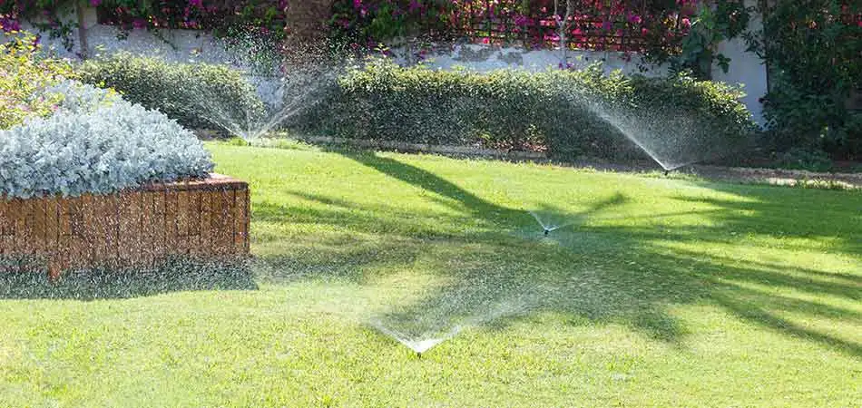 This sprinkler system in Des Moines is now fully functional after the water pressure issue has been adjusted.