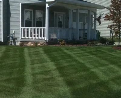 This West Des Moines homeowner has had their front yard receive a lime/gypsum treatment.
