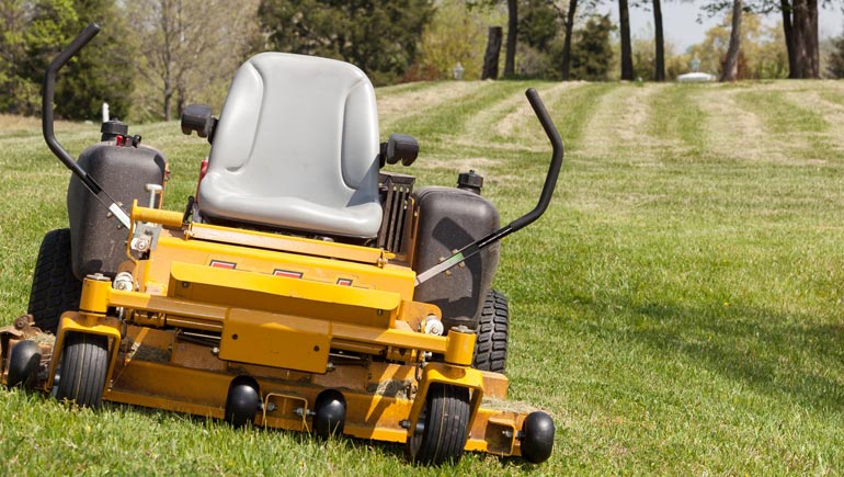 Large mower that receives regular maintenance from our Sharp-N-Lube technicians.