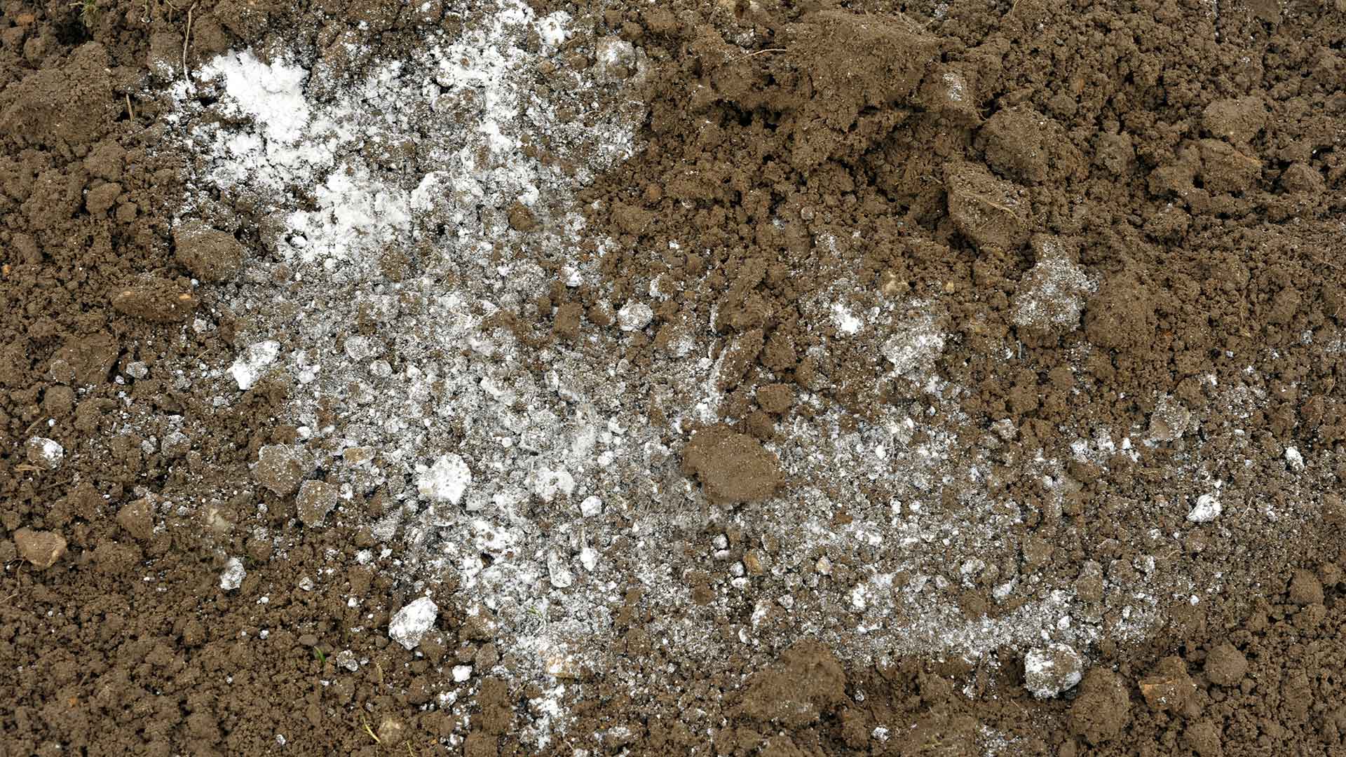 Lime spread upon soil on a property in Carlisle, IA. 