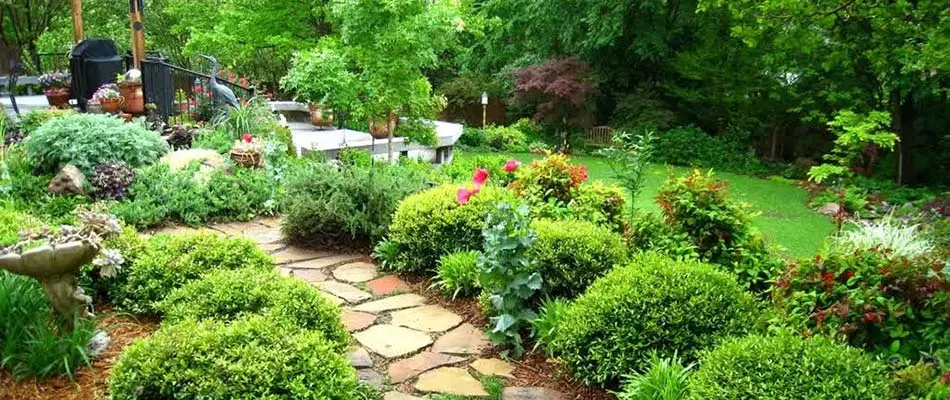 English garden with custom landscaping in Des Moines, IA.