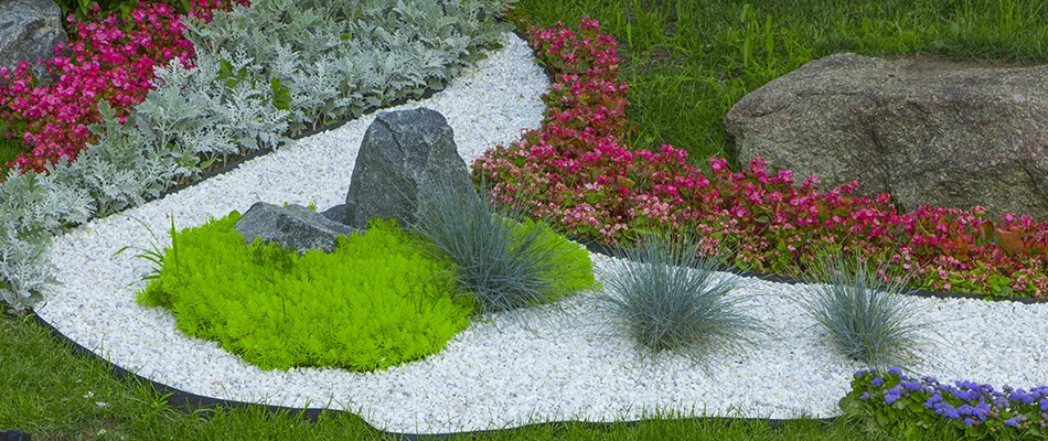 A 3D landscape design completed by A+ Lawn & Landscape.