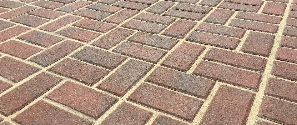 Basketweave paver pattern in Des Moines, IA.