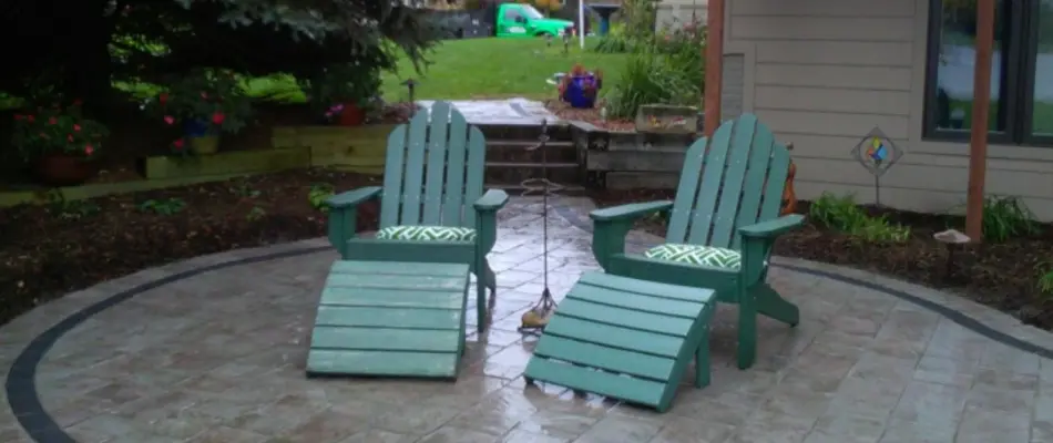 Patio behind a house in Des Moines, IA.
