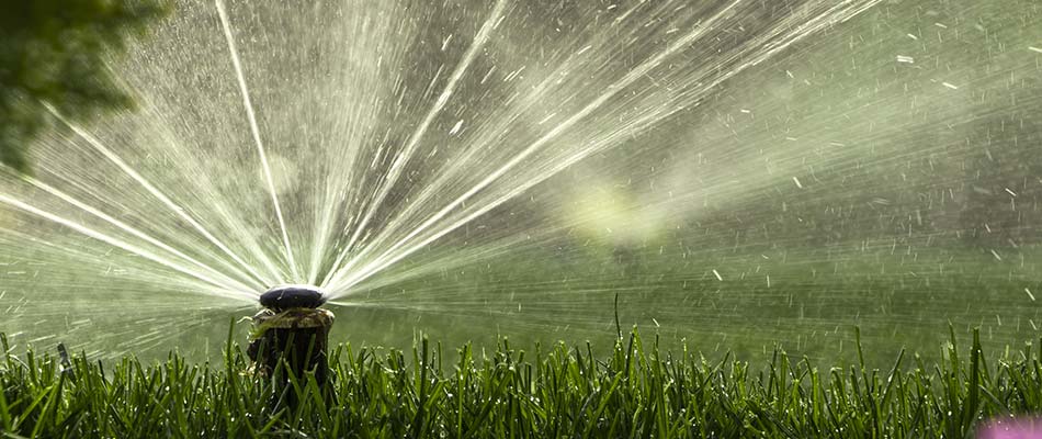 Sprinkler irrigation system after startup services in spring near Des Moines, IA.
