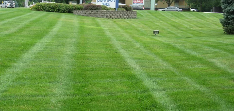 A commercial property in Waukee, IA that in mowed and receives regular maintenance.