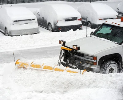 Commercial parking lot snow removal in Ankeny, IA.