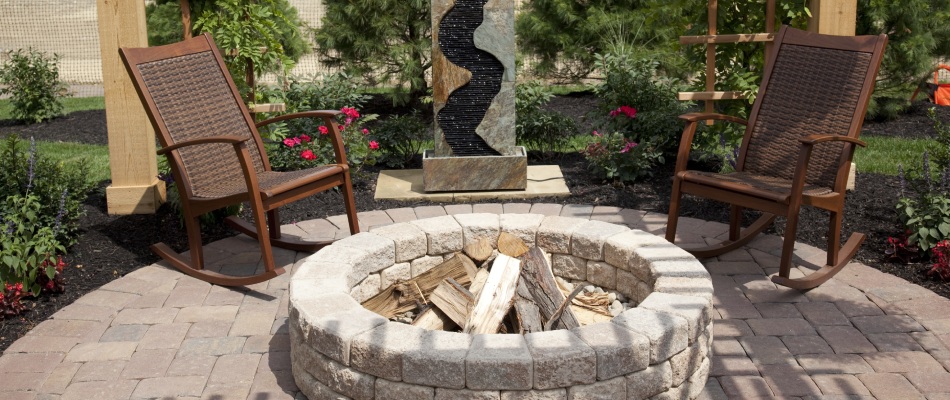 Fire pit installed over patio in Bondurant, IA.