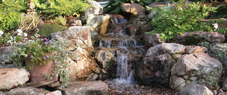 Pondless water feature in Norwoodville, IA.